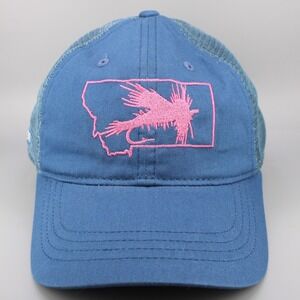 RepYourWater Hat Cap Snap Back Blue Pink Montana Fly Fishing Trucker Womens